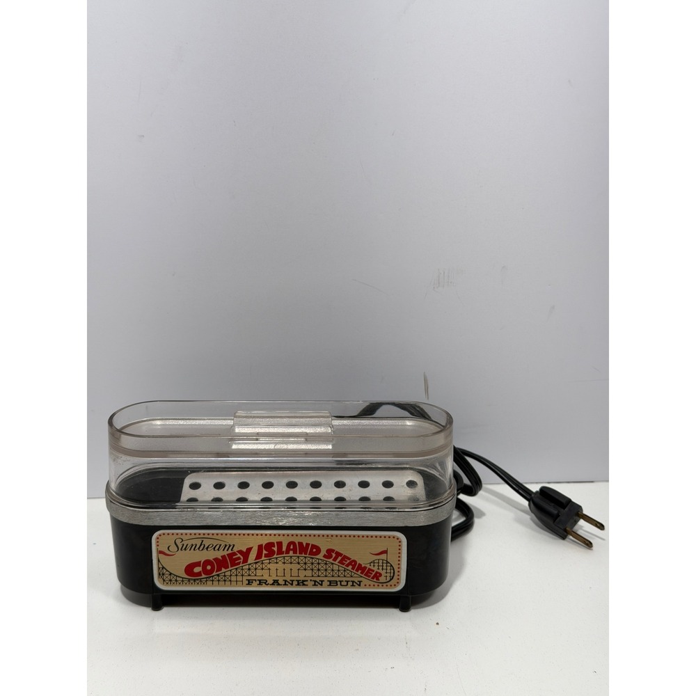 Sunbeam Coney Island Steamer Frank N Bun Vintage Hot Dog Cooker 19-29 black